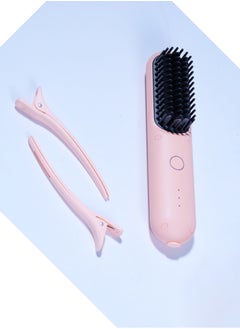 Mini Cordless Hair Straightener Brush, Portable Hair Straightener Comb with USB Rechargeable Feature, Negative Ion Hair Straightener Brush for women, Anti-Scald u0026 Auto-Off, Pink - pzsku/Z4CE2D0FC3A1B2B5F62A1Z/45/_/1740424911/a12d861a-7605-4fd1-90d4-e7e6907618b4