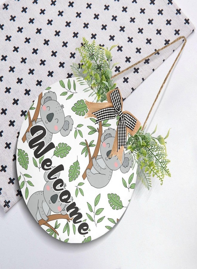 YETTASBIN Welcome Sign Cute Koala Front Door Sign, Waterproof Wall Hanging Plaque Decorative Porch Wreath for Housewarming, Farmhouse Yard Garden Home Holiday Decor, 12 x 12 Inch - Image 4