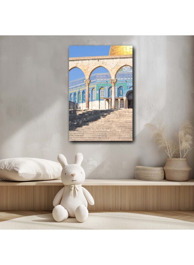 هوم جاليري قوس قبة الصخرة مسجد إسلامي مطبوع على لوحة جدارية من القماش 120 فى 80 - Image 2