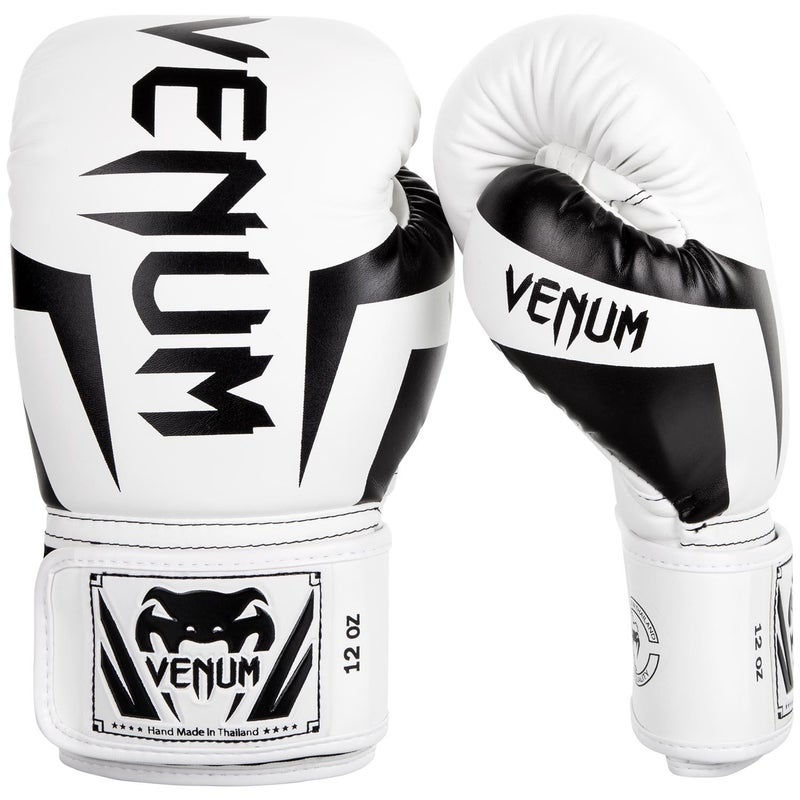 Venum Elite Boxing Gloves - White/Black - Image 1