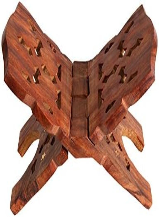 AKDC The Storeking Wooden Religious Quran Holder With Foldable Stand And Intricate Hand Carvings (Brown) - Image 3