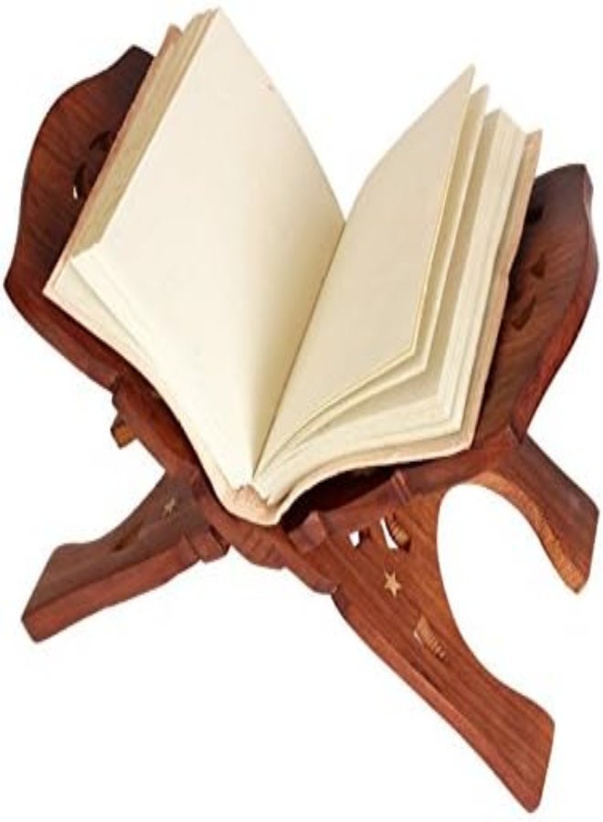 AKDC The Storeking Wooden Religious Quran Holder With Foldable Stand And Intricate Hand Carvings (Brown) - Image 4