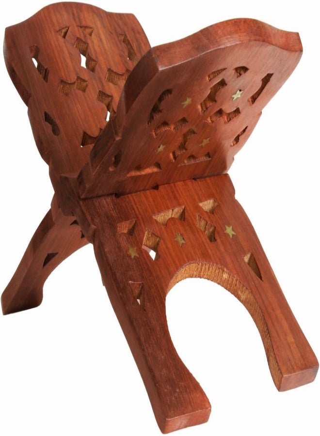 AKDC The Storeking Wooden Religious Quran Holder With Foldable Stand And Intricate Hand Carvings (Brown) - Image 5