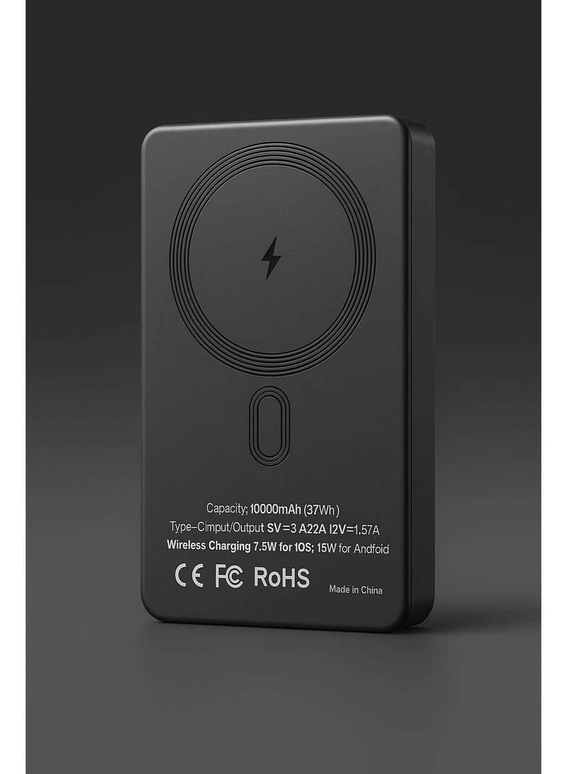 SMARTX MagSafe Wireless Power Bank 10000mAh – Magnetic Portable Charger with 20W USB-C PD Fast Charging, Slim Battery Pack for iPhone 12/13/14/15/16 Series & MagSafe-Enabled Devices, Samsung Galaxy & More – Space Gray  - Image 3