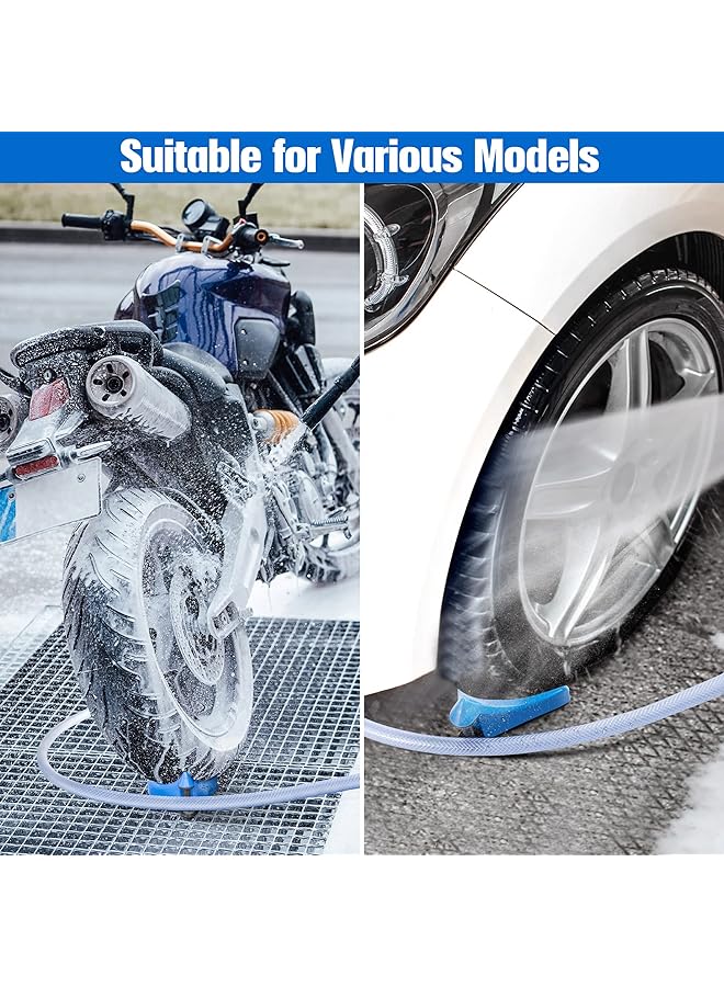 Dreyoo 4 Pcs Car Hose Guide, Tire Hose Roller For Car Washing, Detailing Tire Hose Guide Preventing Pressure Washer Hose Stuck Under The Tires, Blue Car Plastic Wash Tool To Avoid Snagging - Image 2