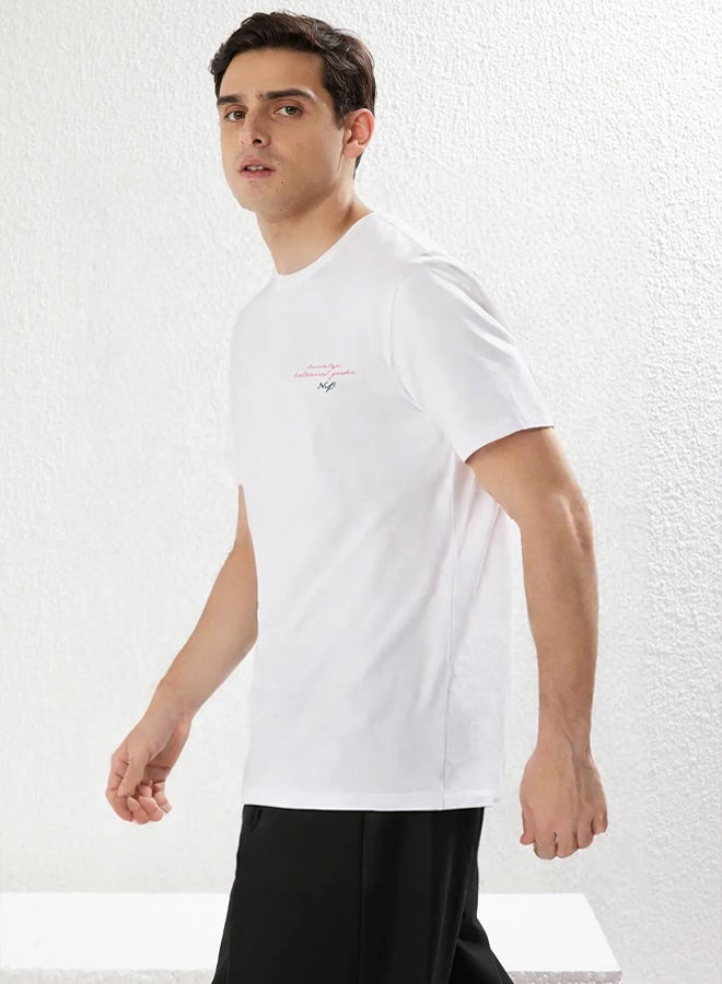 trendyol White Unisex Oversize/Wide Cut Floral Print 100% Cotton T-Shirt - Image 4