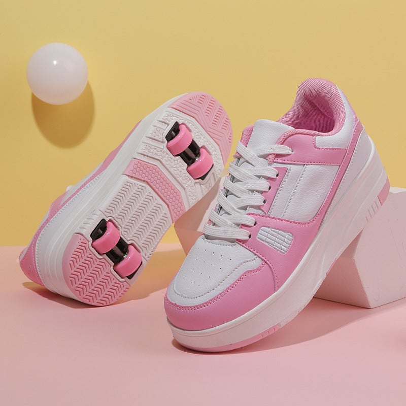 Student Heelys Four-Wheel Children'S Roller Skates For Men And Women Detachable Ultra-Light Version Of Shoes With Wheels Ready For Sale - Image 4