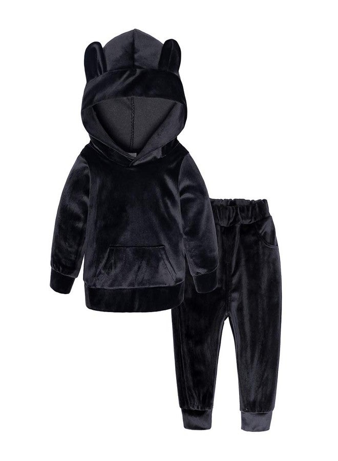 Kids Tales Baby Boys Girls Cute Ear Hooded Fleece Pullover and Pants Outfits Set - Image 1