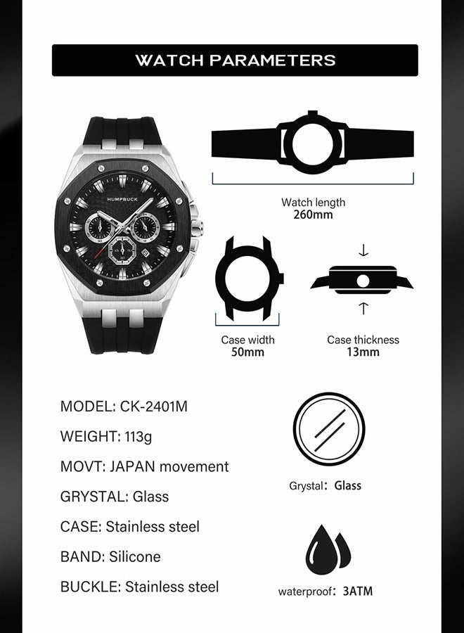 HUMPBUCK Best-Selling Sports Wristwatch for Men with Luminous Hands Waterproof Quartz Technology Perfect Gift Watch for Men - Image 4