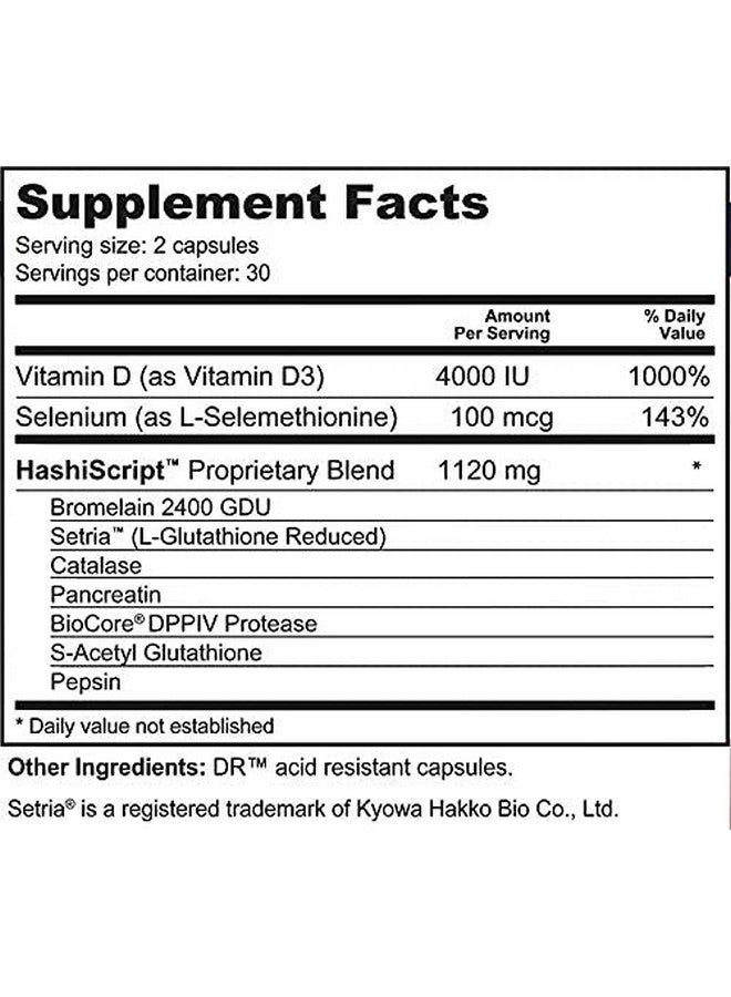 Script Essentials HashiScript Thyroid and Immune Support Formula with Catalase and Glutathione - by Suzy Cohen - Image 2