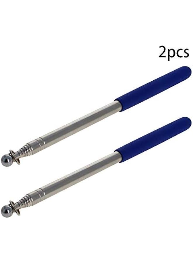 2Pcs Hollow Telescopic Teachers Pointer, Teaching Pointer Stick for Classroom, Metal Hand Retractable Pointer Extended Length 55.1 inch, Handheld Presenter Whiteboard Pointer (Blue) - Image 2