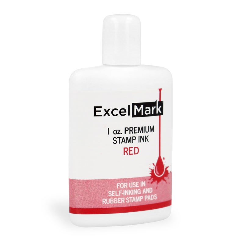 ExcelMark Premium SelfInking Stamp Refill Ink  1 oz Red