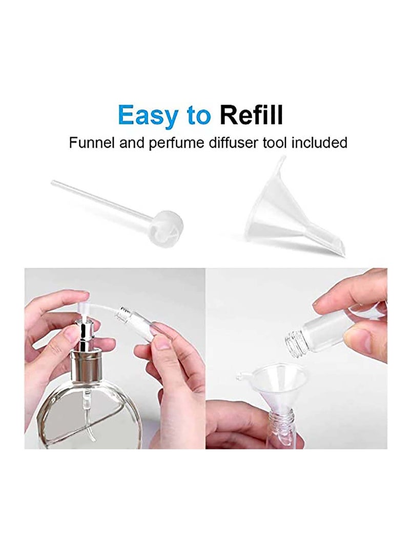 SYOSI Mini Perfume Atomisers Bottles Refillable Fine Mist Spray Bottles Portable Travel Atomizer Bottle Set with Funnel and Perfume Diffuser Pump - Image 5