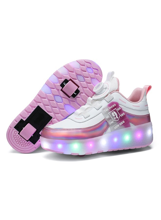 Loquat LED Flash Light Fashion Shiny Sneaker Skate Shoes With Wheels And Lightning Sole