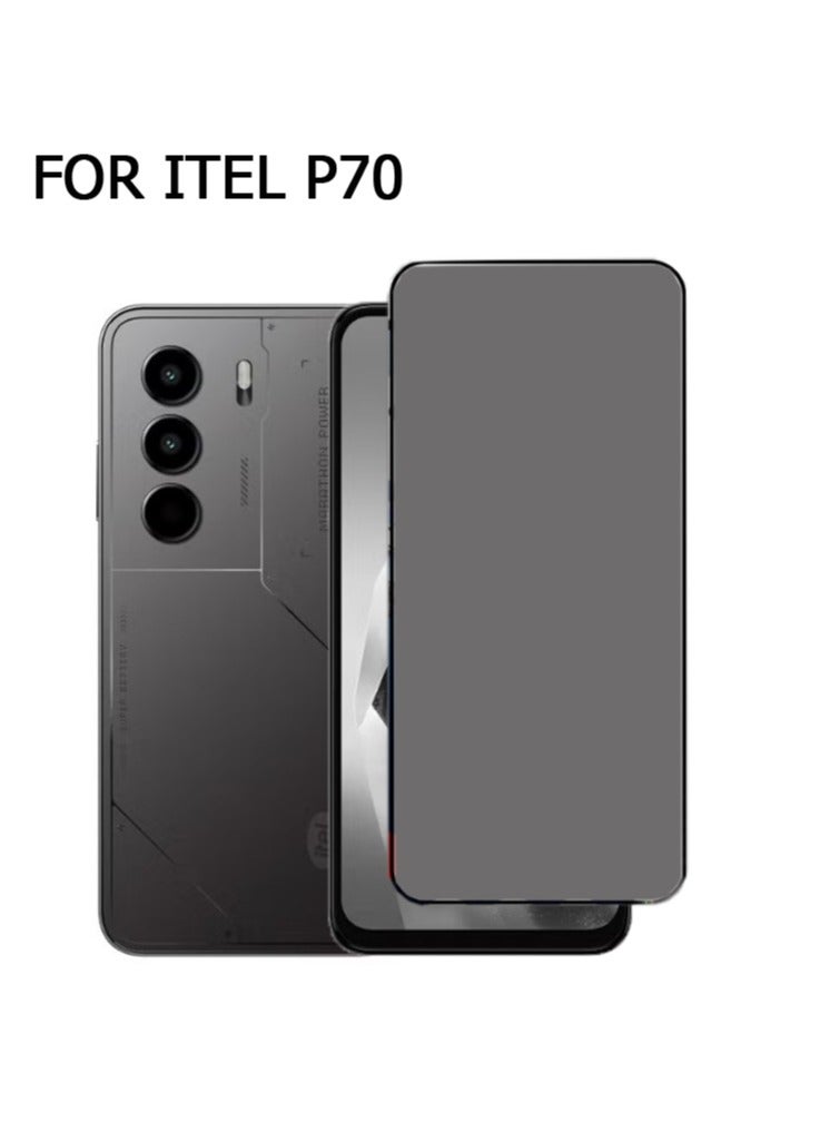 1 Pack for ITEL P70 Privacy Screen Protector,Anti-Spy Tempered Glass flim,9H Hardness,Anti-Scratch, Case Friendly, Bubble Free  - Image 1