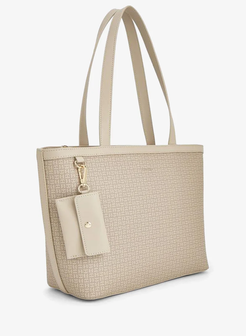 Flora Bella By Shoexpress TAUPE Monogram Print Tote Bag With Double Handle for Women | Best Price UAE