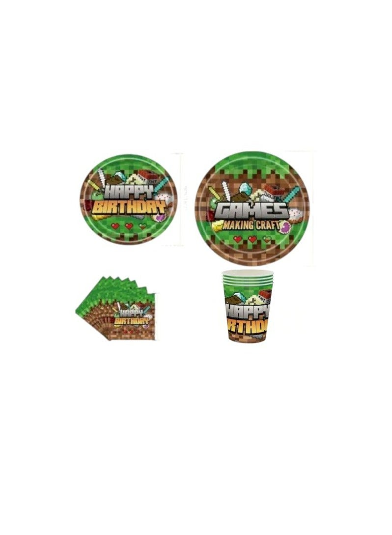 Tamona Minecraft Birthday Party Decoration Set for Kids,  Pixel Video Game Themed Party Supplies for Birthday Celebration – 50Pcs. - Image 2