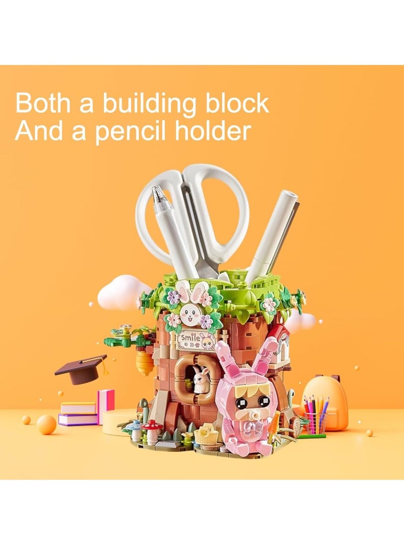 Creative Building Blocks Pen Holder, Desk Organizer, Pencil Cup for Desk, Fun Multi-Colored Pencil Case, Cute House Design, Office Space Decor, Desk Top Organizer Accessories, Pencil Organizer  - Image 5