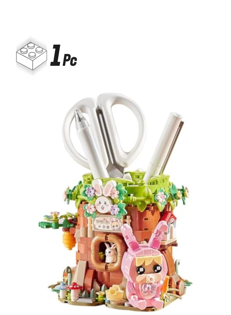 Creative Building Blocks Pen Holder, Desk Organizer, Pencil Cup for Desk, Fun Multi-Colored Pencil Case, Cute House Design, Office Space Decor, Desk Top Organizer Accessories, Pencil Organizer  - Image 1