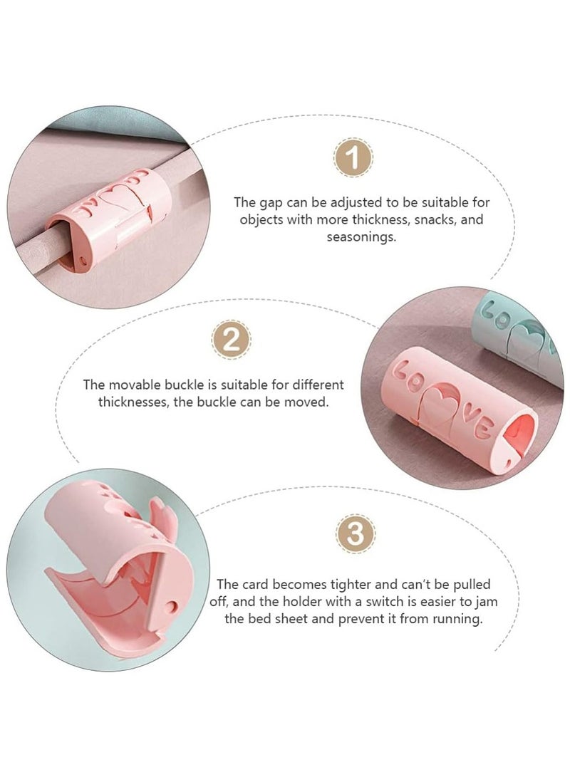 12 Pcs Bed Sheet Holder Straps Non- Slip Elastic Mattress Corner Clips Adjustable Clips Keep Sheets Snug for Full Size Bed Non Needle Invisible Bed Cover Anti Slip Fixing Clip Snack Clips - Image 4