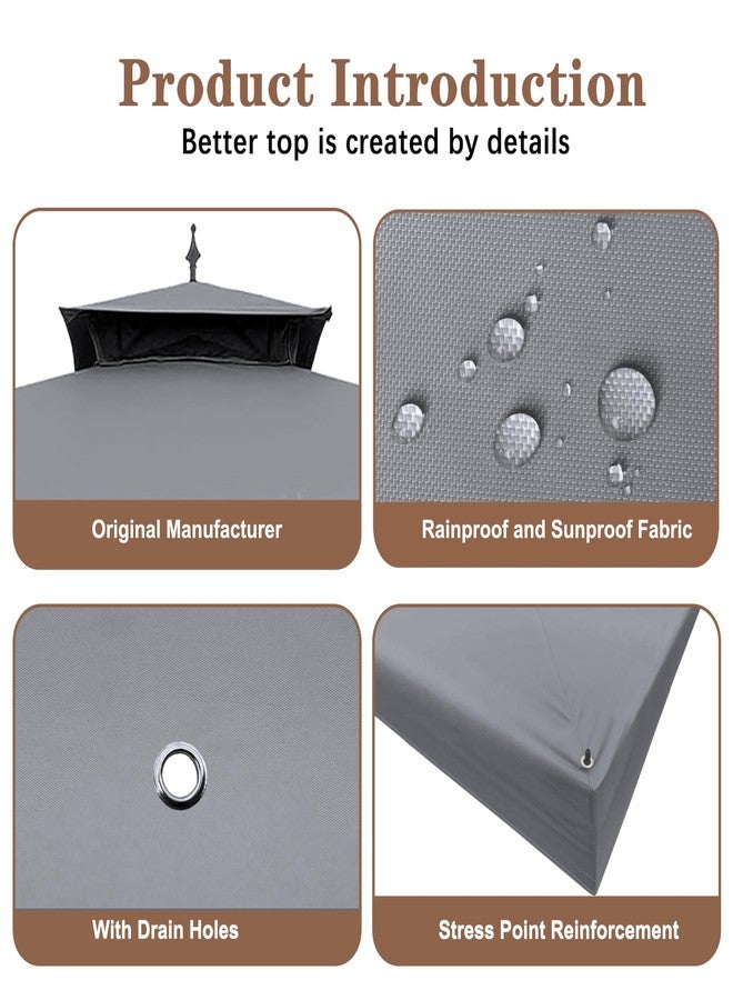 SCOCANOPY Replacement Cover for Arrow Gazebo Modle # LCM449B, HD-61821, GGHL00019, (Grey) - Image 4