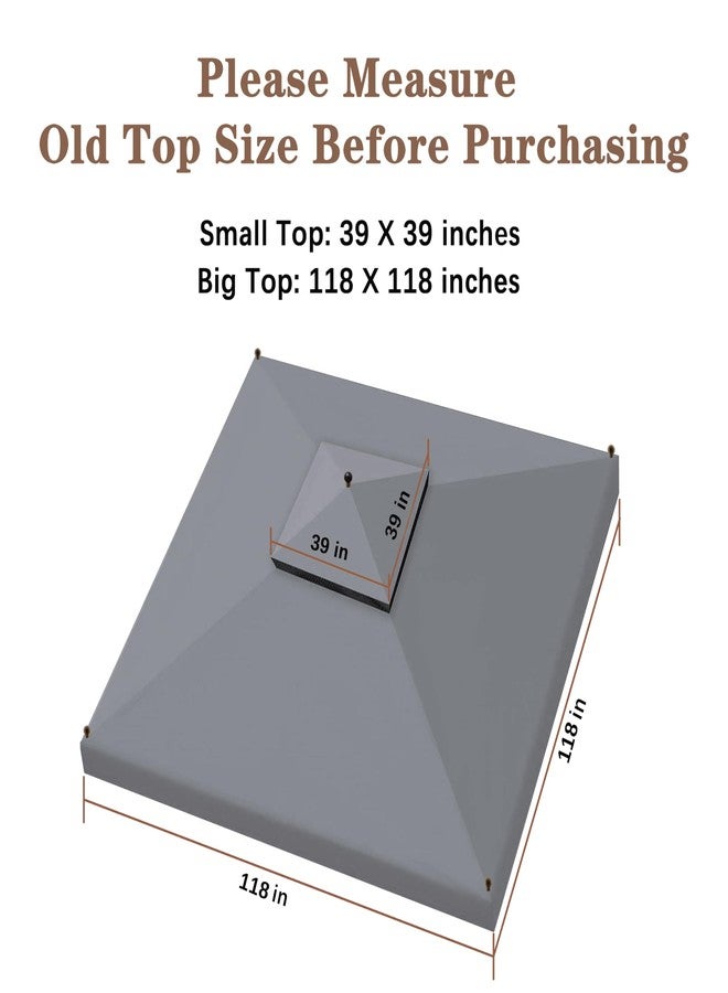 SCOCANOPY Replacement Cover for Arrow Gazebo Modle # LCM449B, HD-61821, GGHL00019, (Grey) - Image 3