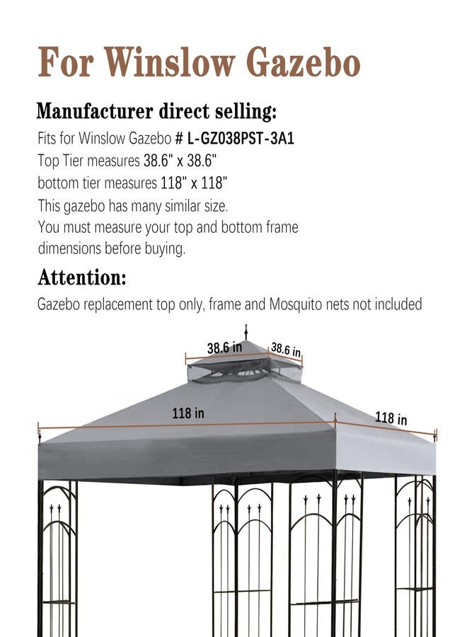 SCOCANOPY Replacement Cover for Arrow Gazebo Modle # LCM449B, HD-61821, GGHL00019, (Grey) - Image 2