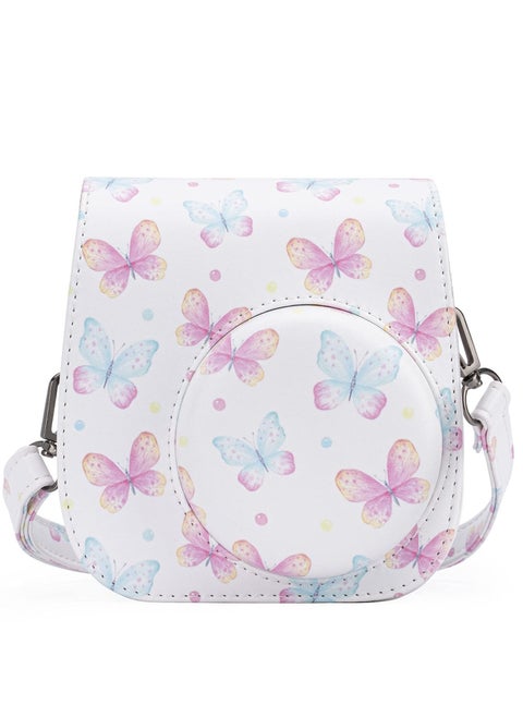 Case for Fujifilm Instax Mini 11/9 / 8 Instant Film Cameras with Accessory Pocket and Detachable/Adjustable Shoulder Strap (Butterfly)