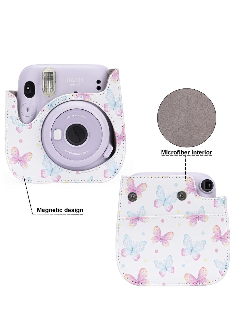 SYOSI Case for Fujifilm Instax Mini 11/9 / 8 Instant Film Cameras with Accessory Pocket and Detachable/Adjustable Shoulder Strap (Butterfly)  - Image 3