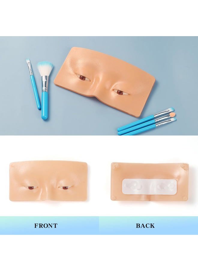 Bueuo Makeup Practice Face Board, Makeup Face Practice Board 1Pc Makeup Practice Board 3D Realistic Pad with Makeup Brushes for Makeup Artist Self-taught or Professional Enthusiasts - Image 2