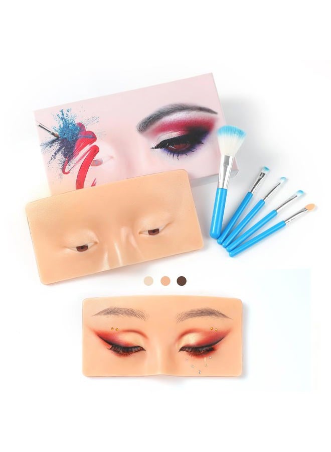 Bueuo Makeup Practice Face Board, Makeup Face Practice Board 1Pc Makeup Practice Board 3D Realistic Pad with Makeup Brushes for Makeup Artist Self-taught or Professional Enthusiasts - Image 1