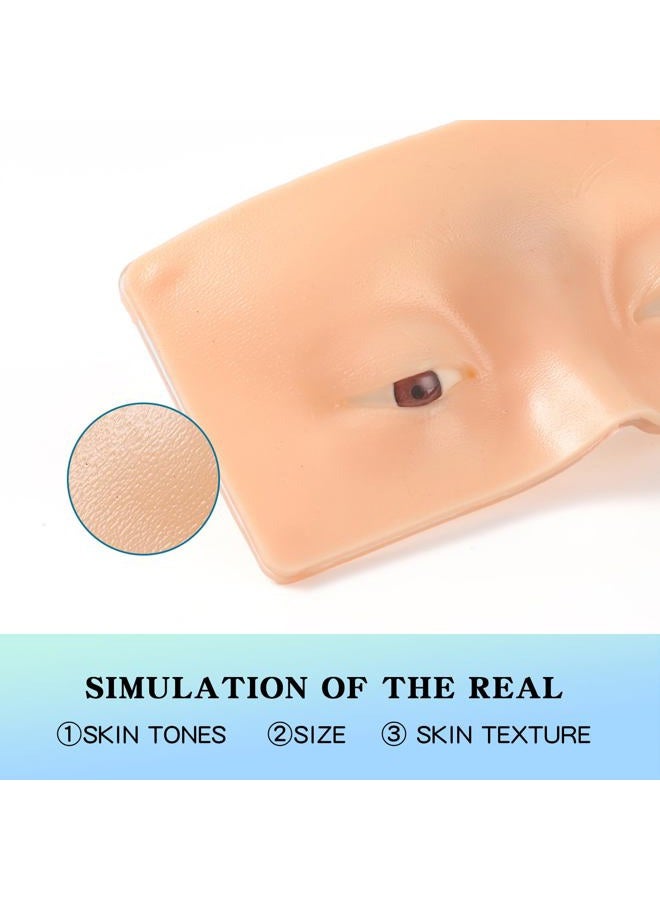 Bueuo Makeup Practice Face Board, Makeup Face Practice Board 1Pc Makeup Practice Board 3D Realistic Pad with Makeup Brushes for Makeup Artist Self-taught or Professional Enthusiasts - Image 3