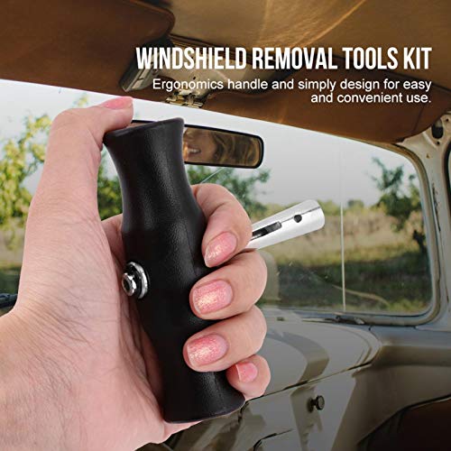 KIMISS Windshield Cut-Out Wire Handle, Car Windshield Removal Tools Kit Windscreen Window Glass Cutting Wire W/Handles - Image 4