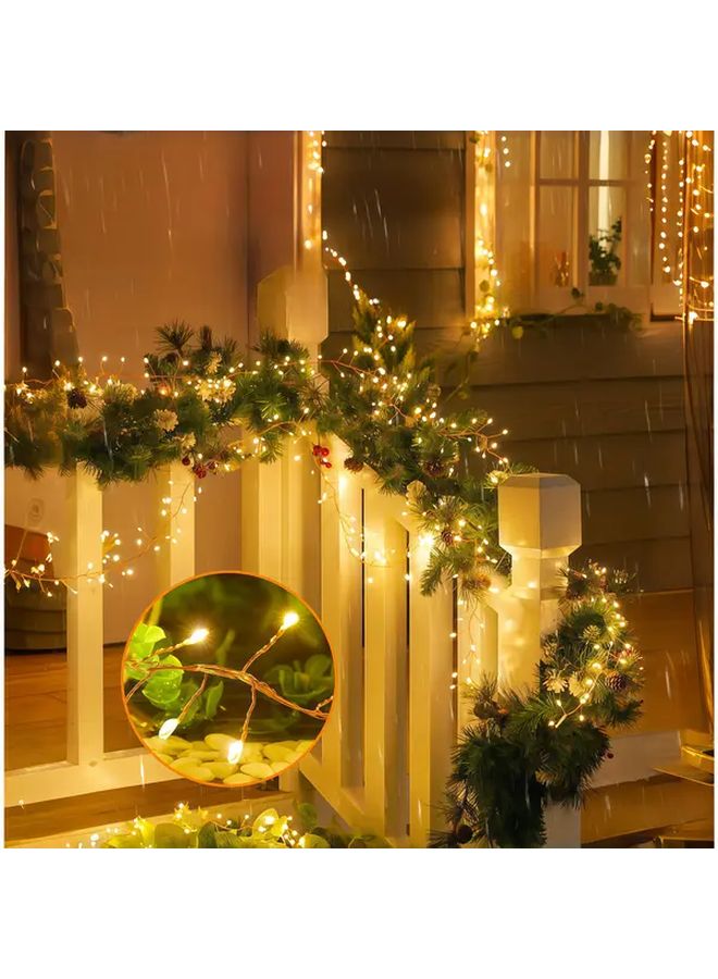 White 200 LED Fairy String Lights 8 Modes Remote Timer Battery Decorations - Image 3