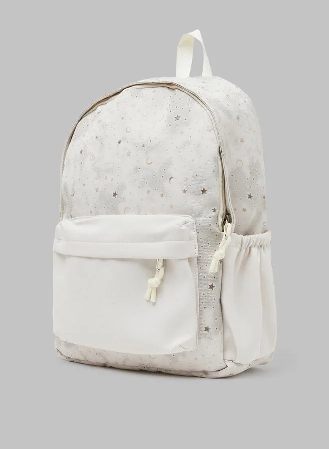 Styli Teen Girls Stars and Moon Print Backpack