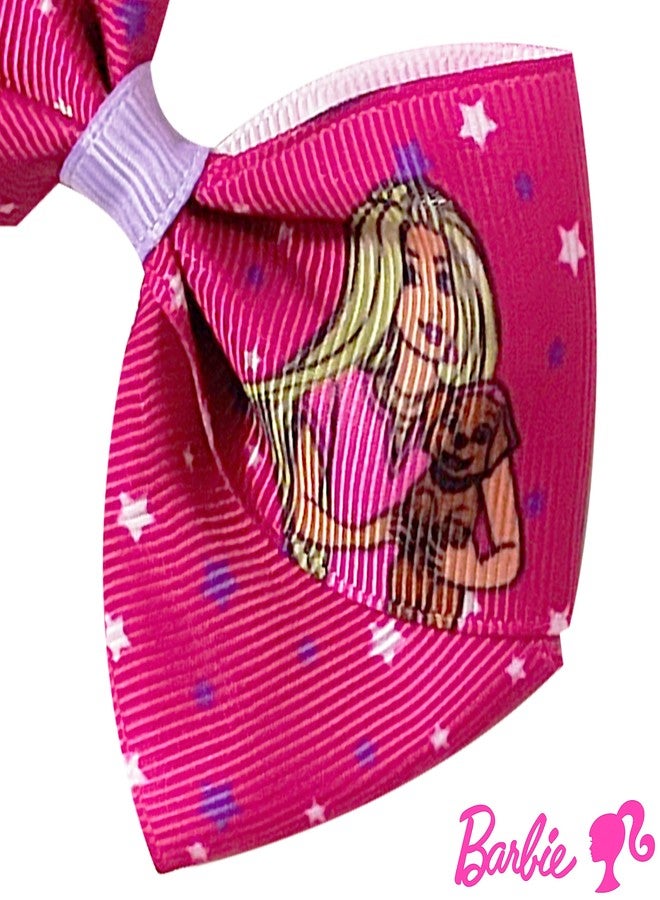 Luv Her Barbie Kids Bows - Hair Accessories Gift Set - Princess Hair Bows - 7 Pcs 4 Inch Bundle - Hair Bows for Girls - Barbie Hair clip - Alligator Clip - Ages 3 + - Image 3