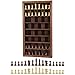 Wahartoly Giant Wall Mounted Board Game Wooden Chess Game Set with A Complete Set of Carved Chess Pieces Vertical Display Cabinet for Home Games Hanging Art Home Decoration Burnt Color - Image 3
