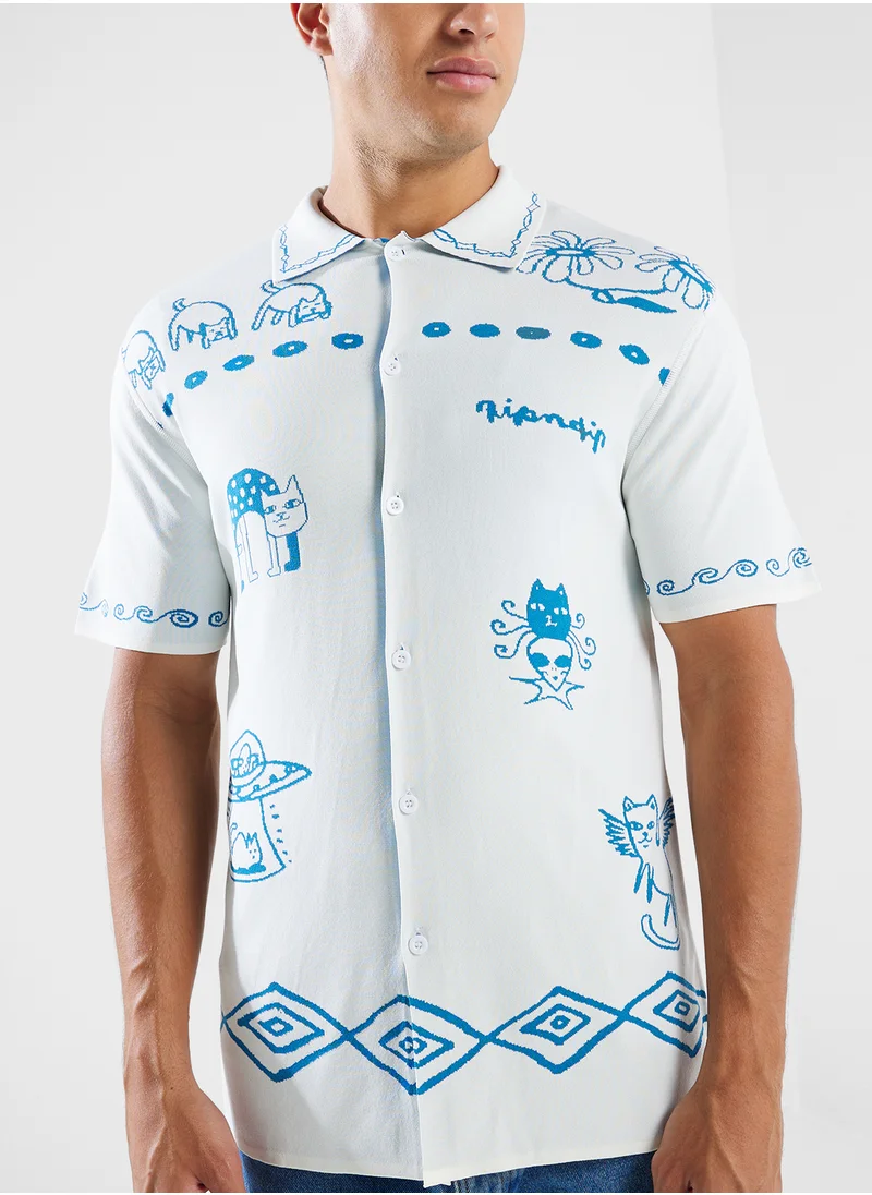 RIP N DIP Blonded Knitted Button Up Shirt