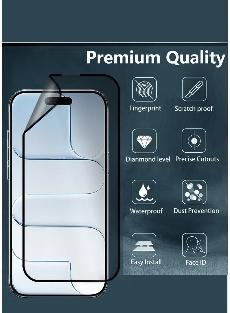 ELTRAZONE Nano Ceramic Anti-Fingerprint Matte Privacy Screen Protector for iPhone 17 Air – Edge-to-Edge Tempered Glass, Blue Light Filter, Scratch Resistant, Bubble-Free, Eye Protection & HD Clarity – Black - Image 2