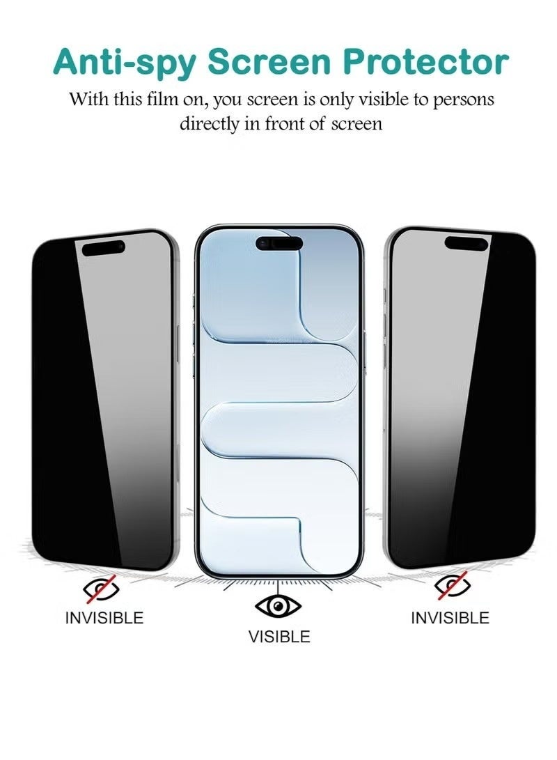 ELTRAZONE Nano Ceramic Anti-Fingerprint Matte Privacy Screen Protector for iPhone 17 Air – Edge-to-Edge Tempered Glass, Blue Light Filter, Scratch Resistant, Bubble-Free, Eye Protection & HD Clarity – Black - Image 3