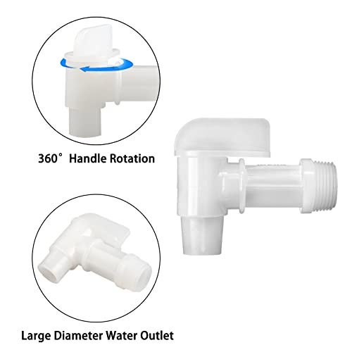 MUGLIO Barrel Faucet White Manual Handle Drum Faucet PE Plastic Drum Tap for Plastic or Steel Oil Drum or Water Container 3/4” by MUGLIO(4PCS) - Image 2