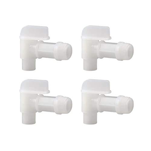 MUGLIO Barrel Faucet White Manual Handle Drum Faucet PE Plastic Drum Tap for Plastic or Steel Oil Drum or Water Container 3/4” by MUGLIO(4PCS) - Image 1