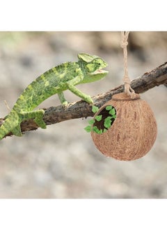 Generic B&K Leopard Gecko Coconut Husk Hut Reptile Habitat Accessories Hideout Hole Hanging Apply to Amphibians and Small Animals  - Image 2