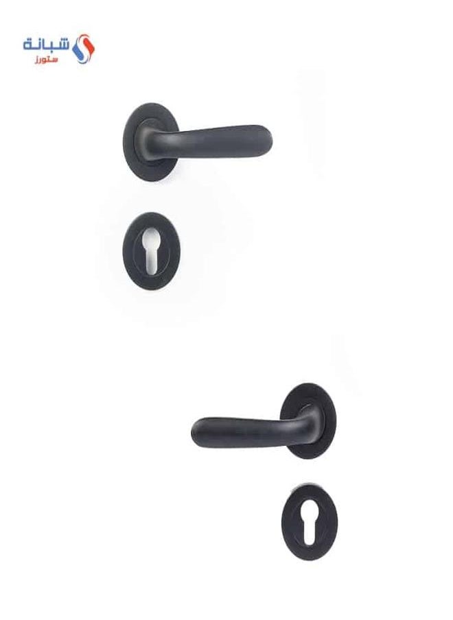 Doganlar Doganlar Bora Rosette Cylinder Door Handle Set Turkish – Matte Black  - Image 1