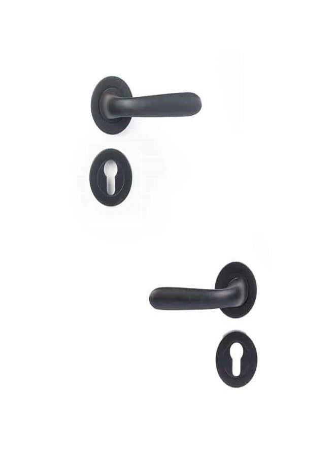 Doganlar Doganlar Bora Rosette Cylinder Door Handle Set Turkish – Matte Black  - Image 2