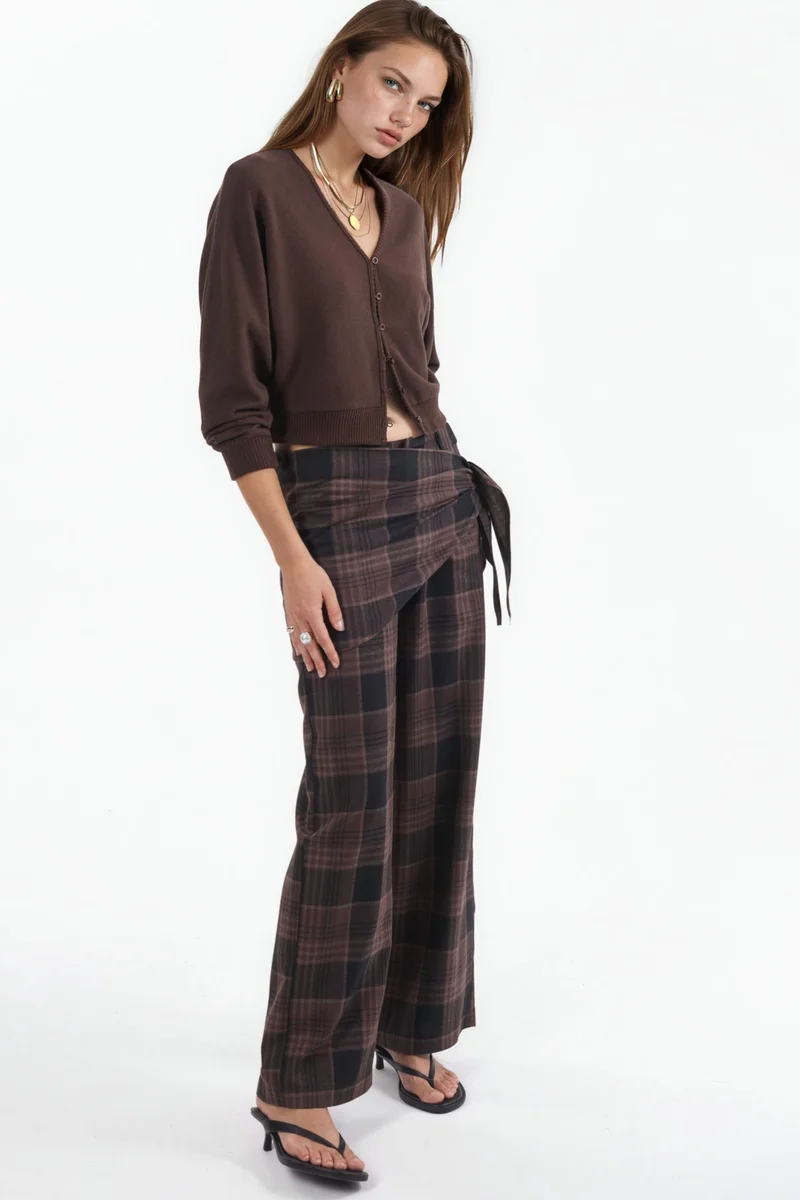 Busem BUSEM V-Neck Ribbed Crop Cardigan