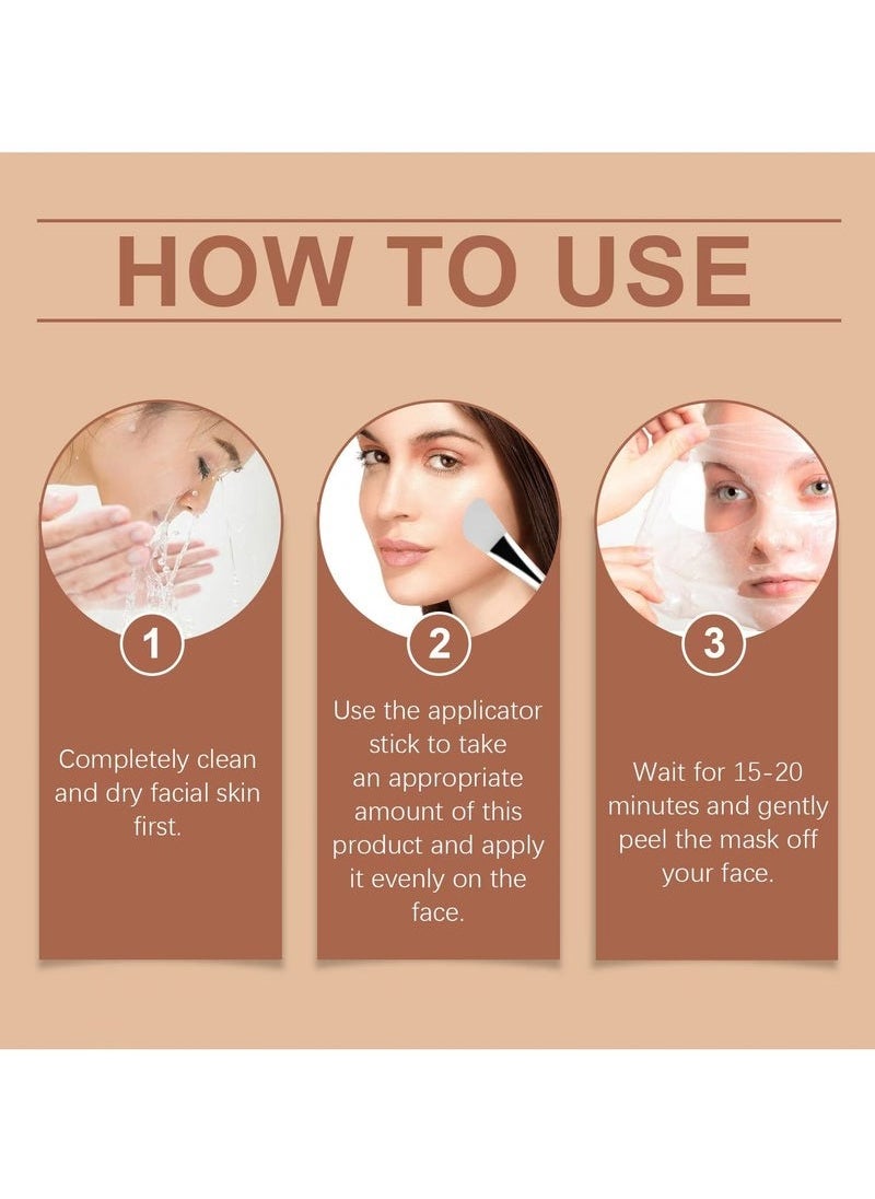 EELHOE Collagen Mask, Baby Collagen Glow Mask, Collagen Peel Off Mask, Hydrating Mask for Anti-Wrinkle, Anti-Aging, Pore Tightening, Firming Lifting Glowy Skin  - Image 5