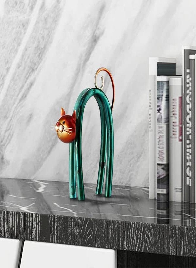 Tooarts U Shaped Cat Metal Ornament, Modern Cat Sculpture Decoration, Little Cat Figurine for Christmas Birthday Gift, Home Office Living Room Desk Shelf Decor Stand, Cat Gift for Cat Lover - Image 4