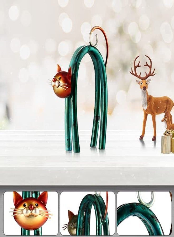 Tooarts U Shaped Cat Metal Ornament, Modern Cat Sculpture Decoration, Little Cat Figurine for Christmas Birthday Gift, Home Office Living Room Desk Shelf Decor Stand, Cat Gift for Cat Lover - Image 3