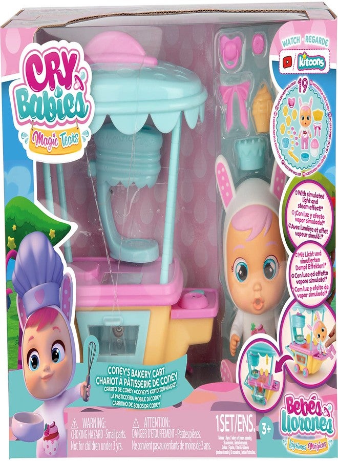 CRY BABIES Magic Tears Coneys Confectionery Trolley Play Set Mini Collectible Doll & Pastry Trolley with Steam and Light Effects Gifts Toy for Girls and Boys from 3 Years - Image 3